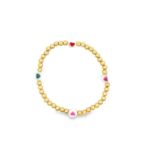 4 Heart Bead Bracelet