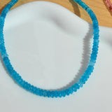 Blue Natural Stone Necklace  w/ Sardine Charm
