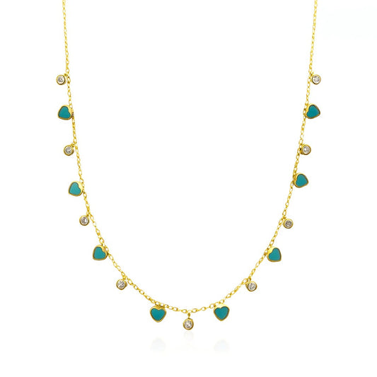 Enamel Heart Charm Necklace