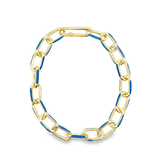 Enamel Link (Paperclip) Bracelet