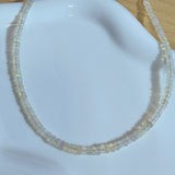 Opal Natural Stone Necklace w/ Rainbow Sardine Charm