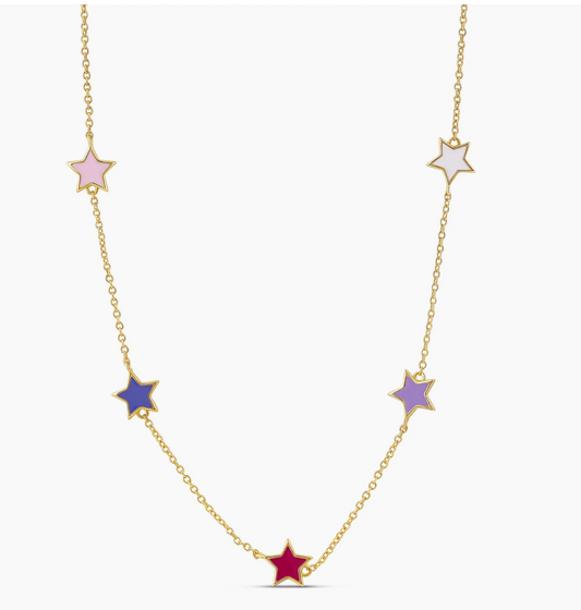Enamel Multi Star Necklace
