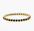 Mini Black Stretchy Bezel Heart Bracelet