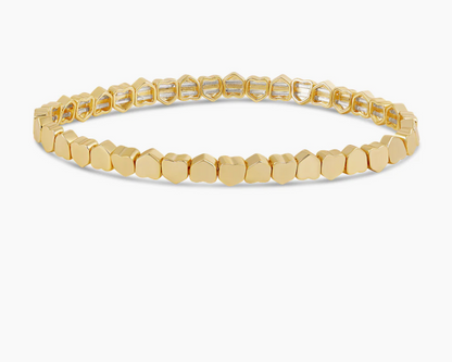 Mini Solid Stretchy Bezel Heart Bracelet