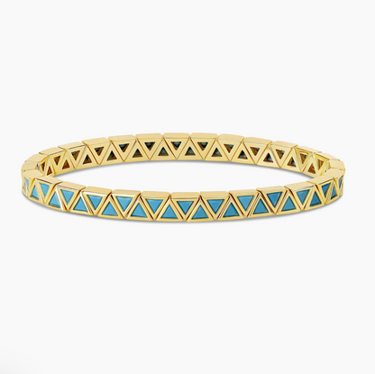 Mini Turquoise Triangle Stretchy Bracelet