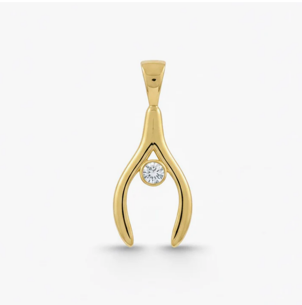 Golden Wishbone Charm