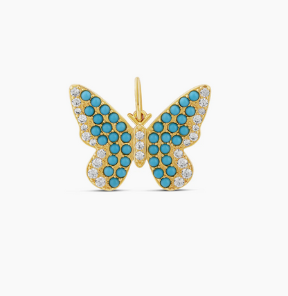 Turquoise Butterfly Charm