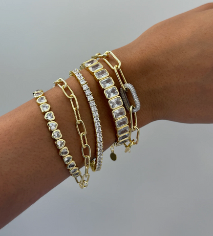 Emerald Shape Stretchy Bracelet