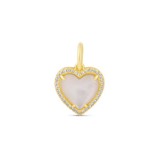 Small Stone Heart Charm