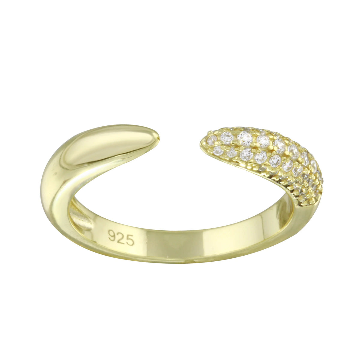 Half Pave Claw Ring