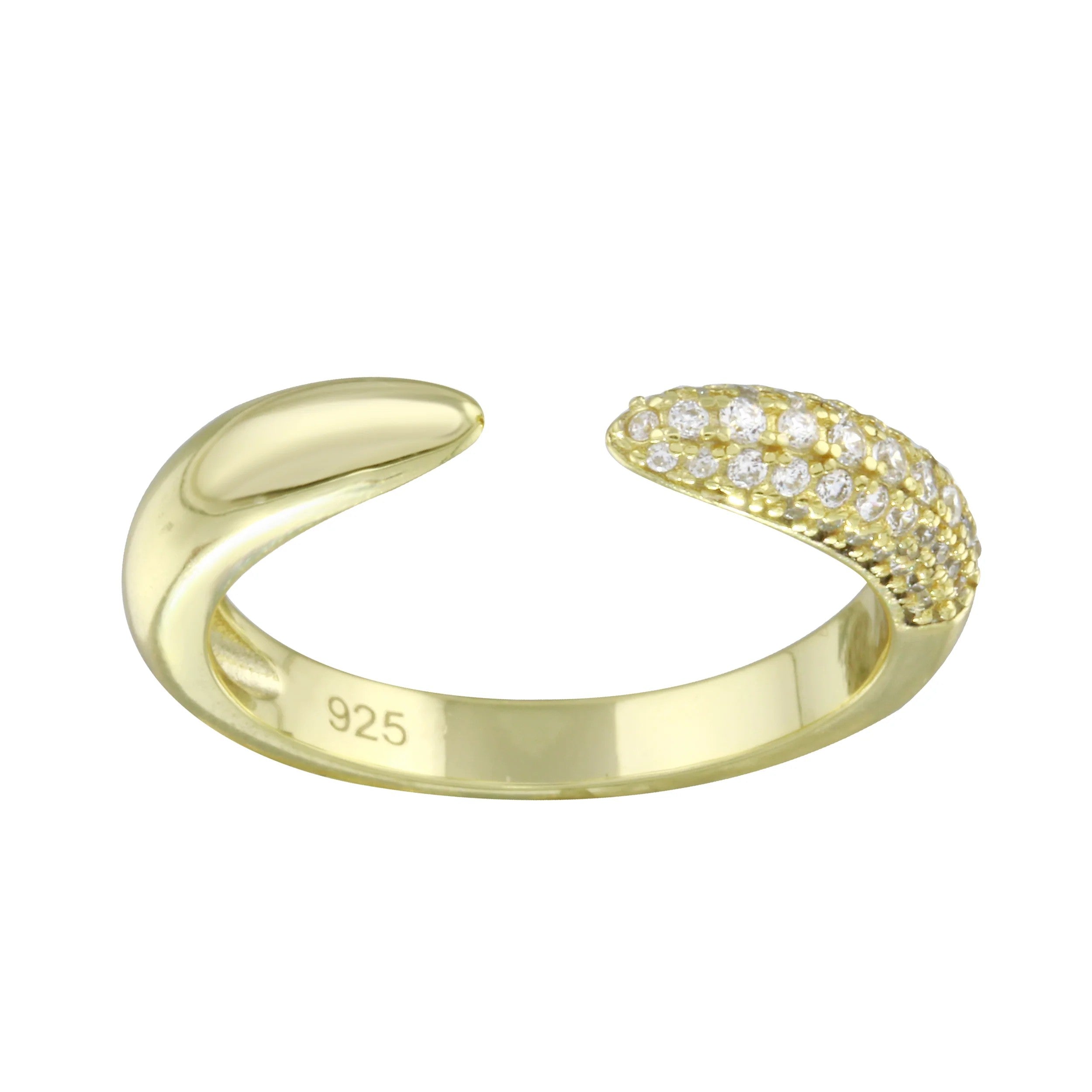 Half Pave Claw Ring