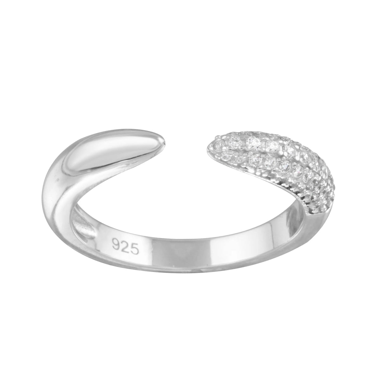 Half Pave Claw Ring