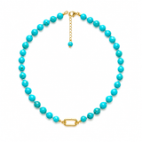 Turquoise Natural Lock Necklace with Shell Atelier Charm